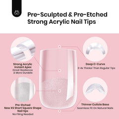 Beetles Gel Polish tip being pressed onto nail showing quick application benefit