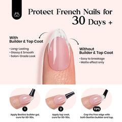 beetles on hands lifestyle photo showing short square nails and polished everyday look