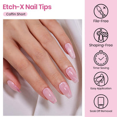 Beetles in-use press-on application being glued for quick DIY salon-quality results