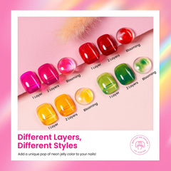 beetles jarred swatches on fingers illustrating layered translucency and shine