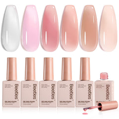 beetles jelly gel front packaging showing six bottles and kit benefit of versatile neutral shades