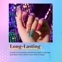 Beetles gel polish being cured under an LED lamp showing rapid drying and long wear benefit