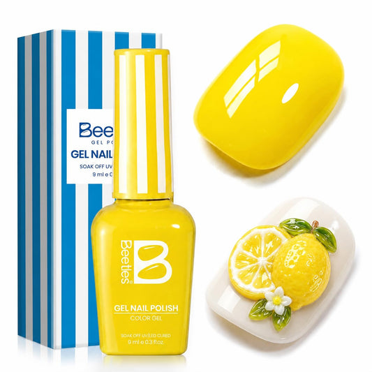 Beetles bottle front view showing lemon stripe neon yellow, easy shade selection