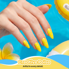 Beetles brush with lemon stripe polish showing smooth application and control