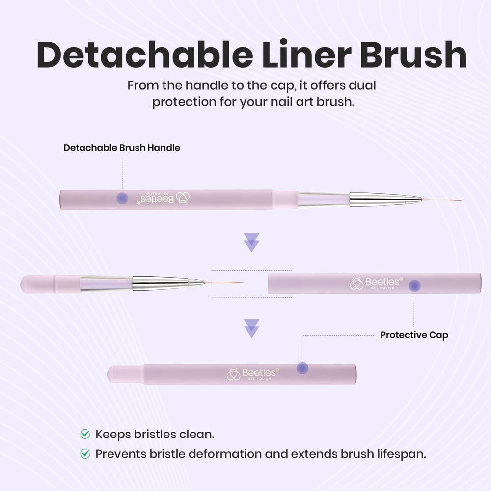Beetles brush beside ruler showing 15mm length for accurate stroke control
