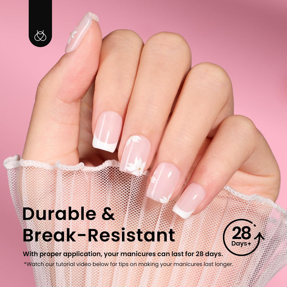 beetles finished short square half-matte nails demonstrating modern style