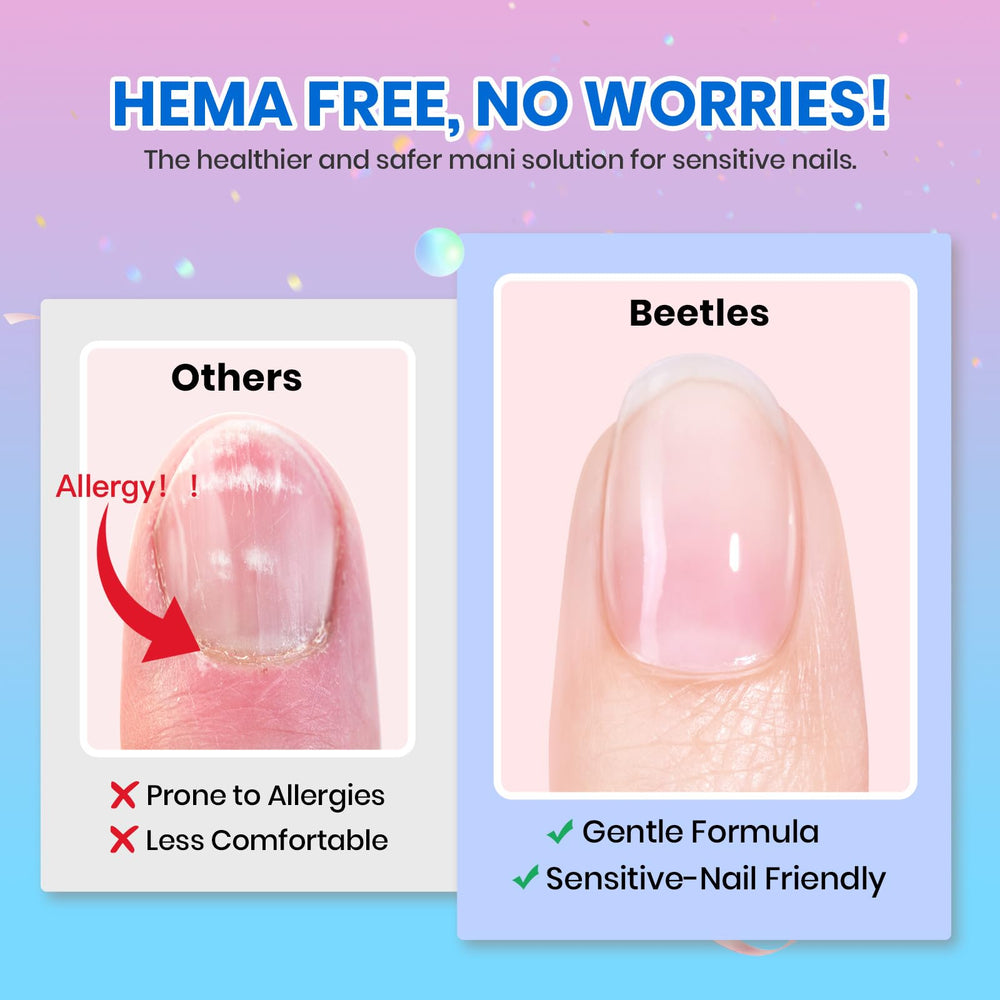 Beetles home manicure setup with kit in use emphasizing professional results at home