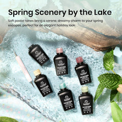 beetles pastel set styled on a spring table suggesting creative at-home manicure benefit