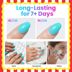 beetles lifestyle summer picnic nails showing festival-ready neon manicure