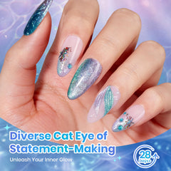 beetles Gel Polish lifestyle beach setup with finished nails, mermaid-inspired look