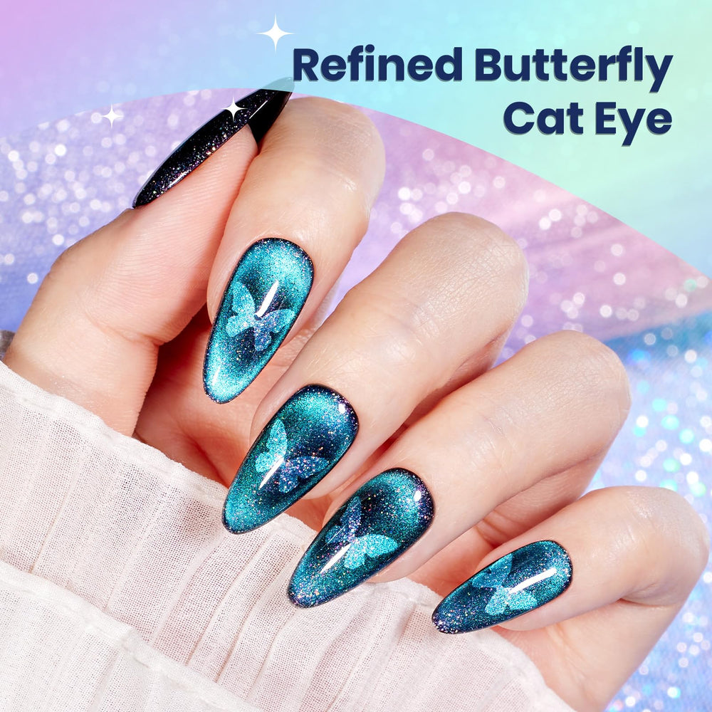 Beetles magnet held over nail showing shimmer formation and creative control