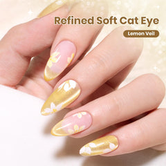 Beetles cat eye magnet effect close-up revealing shimmering gold-yellow highlight benefit
