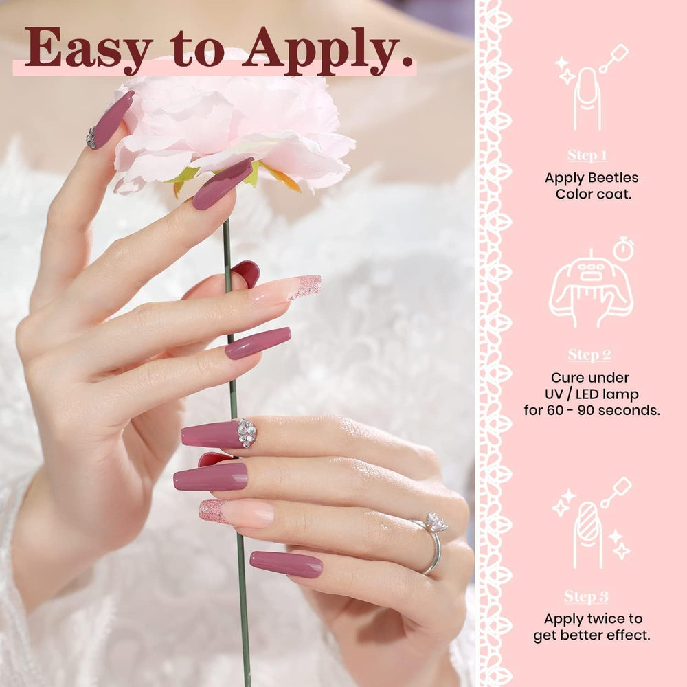Beetles Gel Polish on bridal hands demonstrating durable, salon-style manicure