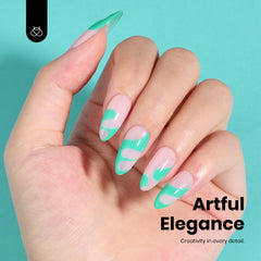 Beetles Gel Polish on hands during manicure demonstrating glossy salon finish benefit