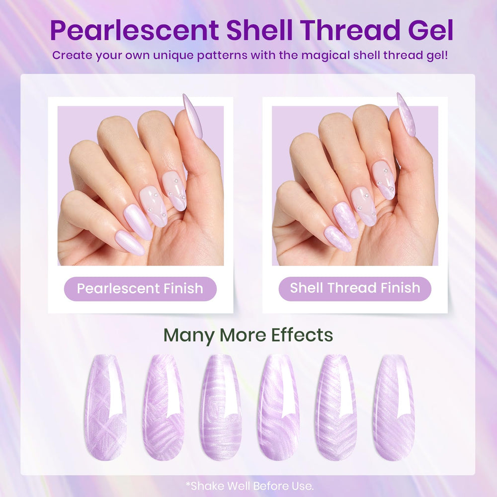 beetles polished hands wearing purple gel manicure, salon-finish benefit