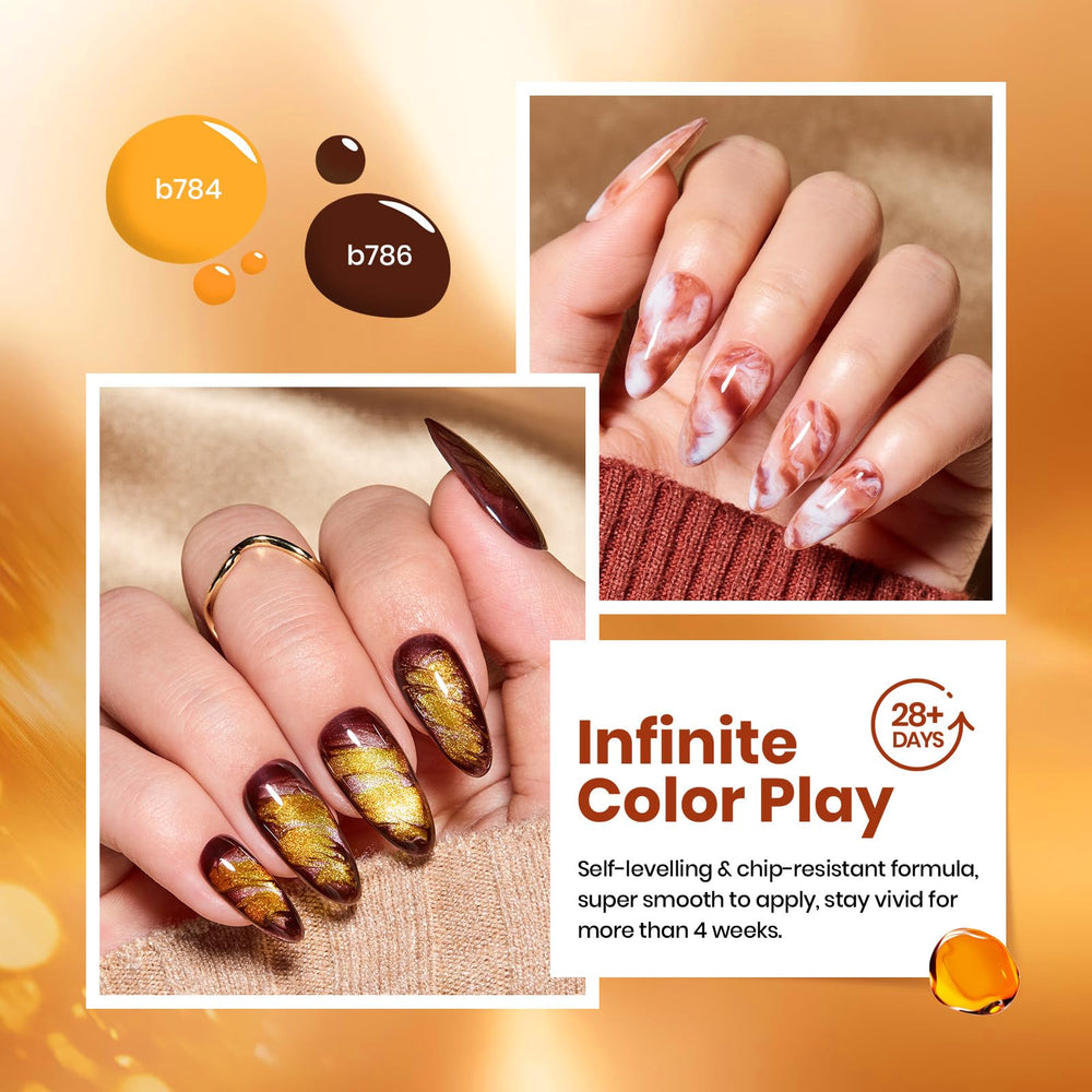 beetles marble tortoise nail example showcasing pattern versatility and warmth