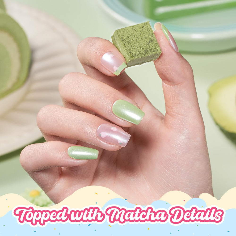 Beetles swatch fan displaying Matcha Mousse shades for color planning benefit