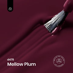 Beetles polish swatch on sample stick showing true Mellow Plum color benefit