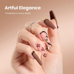 Beetles Gel Polish swatch on wrist showing true mocha mood color matching benefit