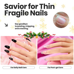 Beetles model hand wearing full manicure showcasing long-lasting gloss