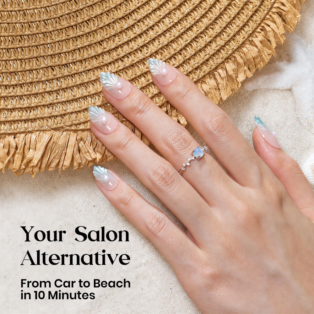 Beetles Gel Polish 32-piece nail set laid out for size selection benefit