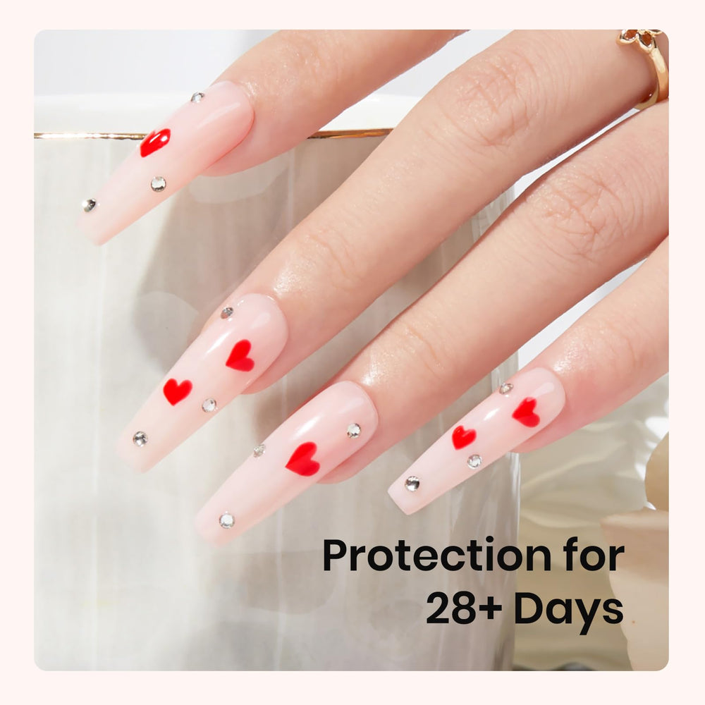 beetles nail strengthener before and after comparison showing strengthened nails