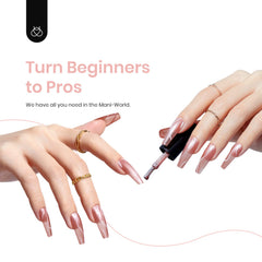 Beetles nails in use with soft pink manicure demonstrating polished professional look