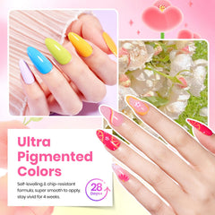 Beetles nails in use with summer outfit illustrating vibrant jelly finish that boosts style