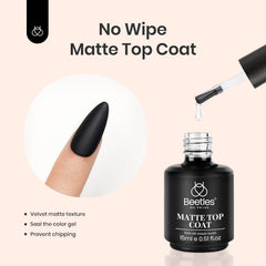 beetles no-wipe top coat bottle showcasing glossy finish longevity