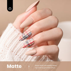 hand model with Beetles nude polish on nails showing wearable color benefit polished look