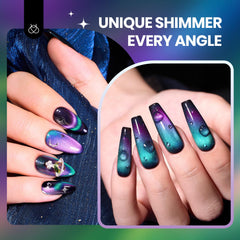 beetles on nails in daylight showing green-to-purple transition