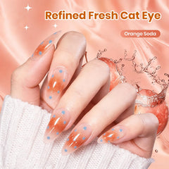 beetles brush stroke close-up revealing orange soda shimmer texture