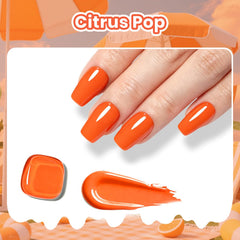 beetles Gel Polish swatch on nail tip demonstrating dense coral-peach coverage