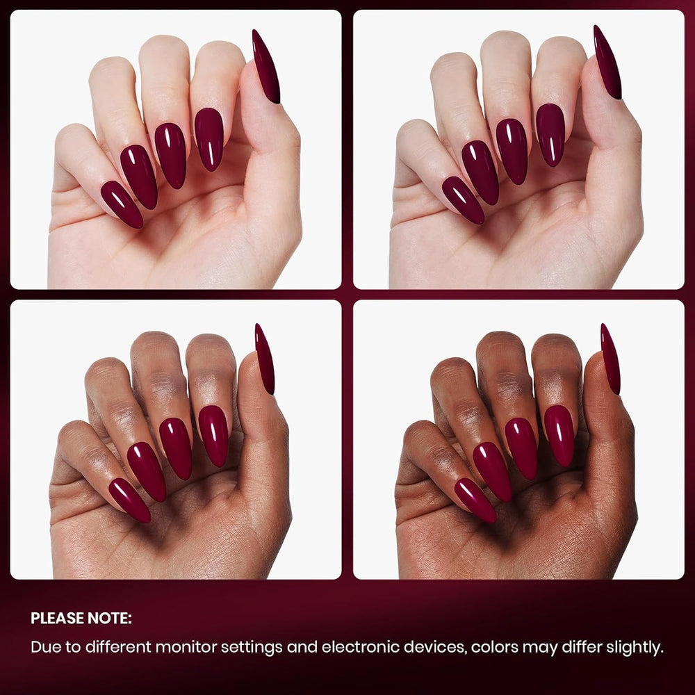 beetles gel polish oxblood bottle in hand to show 15ml size and scale