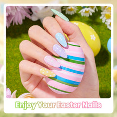 beetles painted nail swatch wheel showing pastel polka dot designs