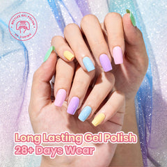 beetles gel polish in use during DIY manicure demonstrating glossy finish
