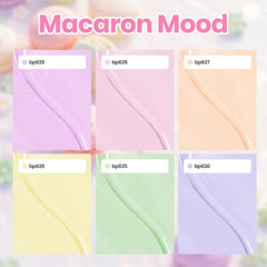 beetles pastel shades flat lay displaying all six macaron mood colors