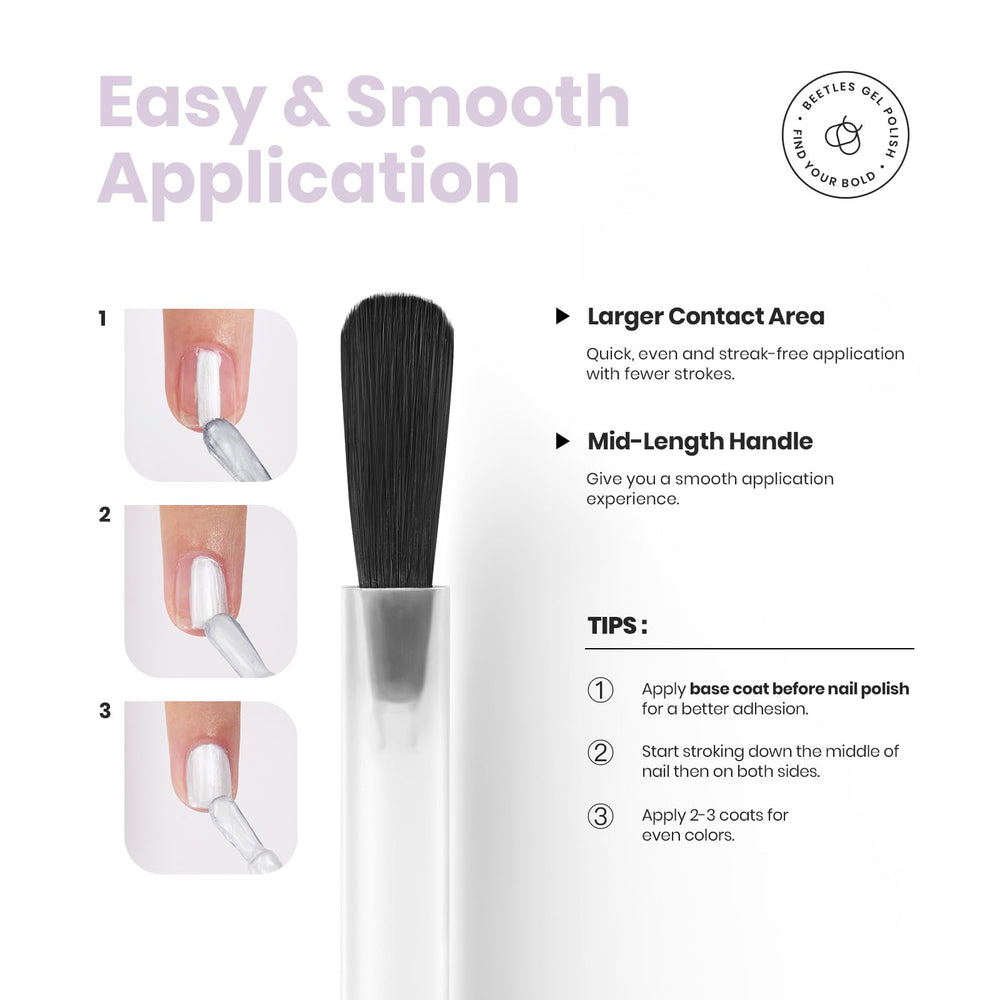 Beetles applied on manicured hands showing strengthened nails and elegant shimmer