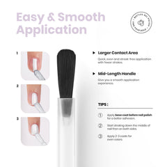 Beetles applied on manicured hands showing strengthened nails and elegant shimmer