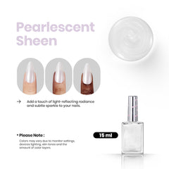 Beetles polish texture close-up revealing pearlescent shimmer and glossy finish