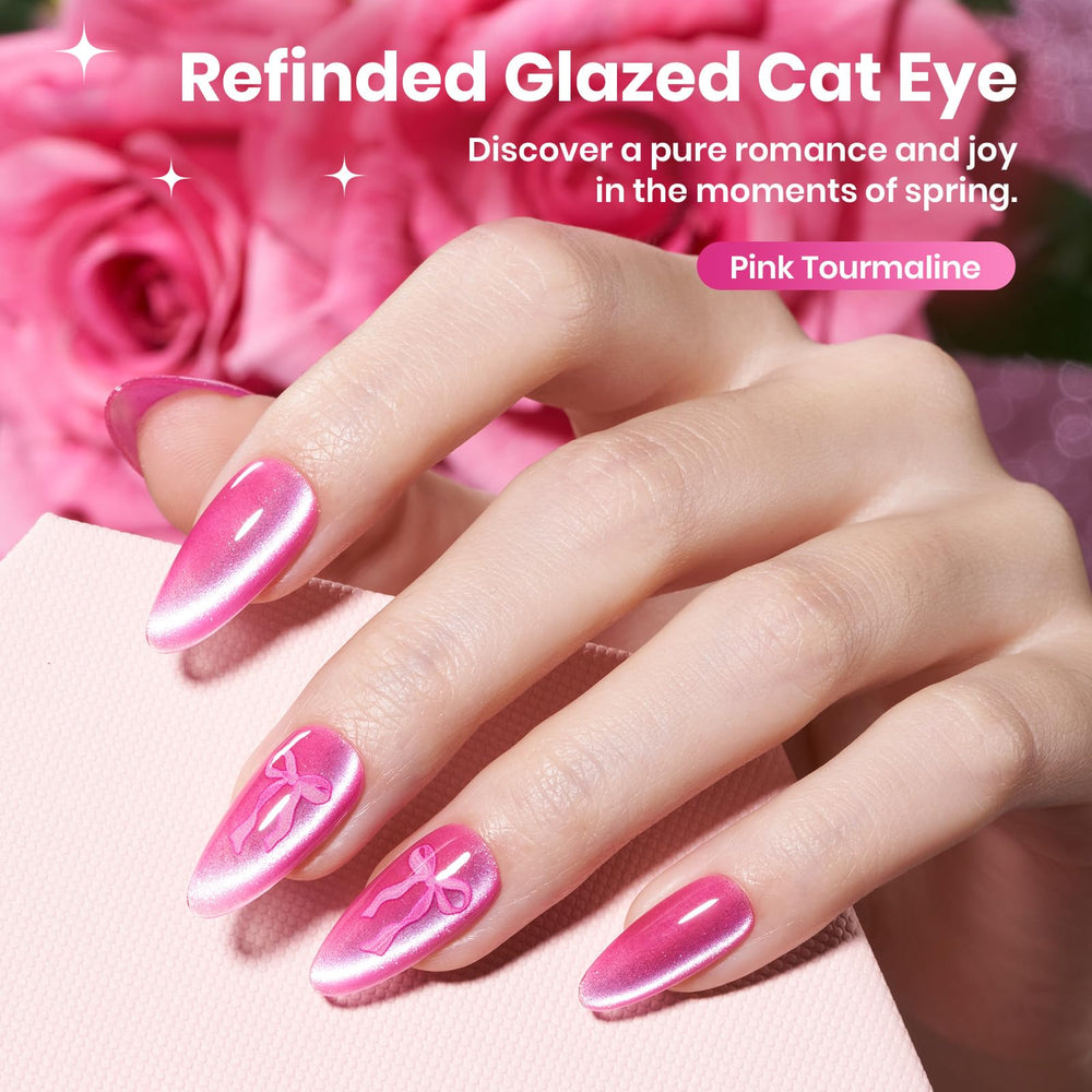 Beetles close-up of gel texture highlighting metallic pink shimmer for smooth application