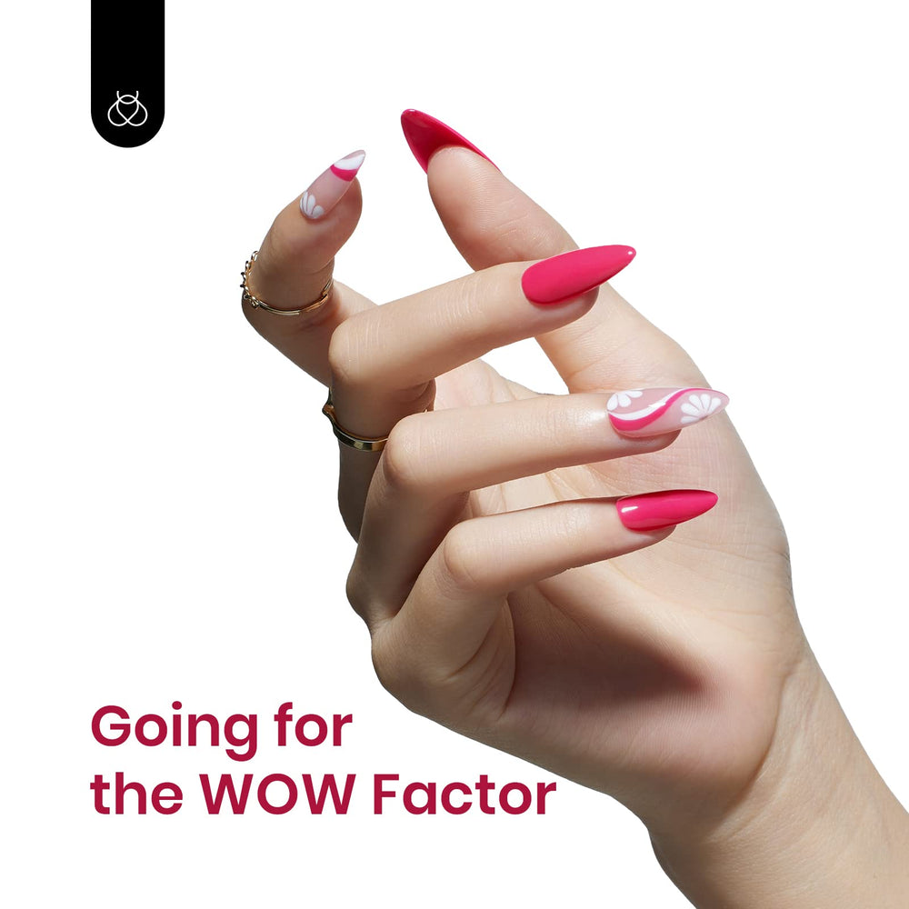 Beetles painted nails being worn demonstrating salon-quality finish