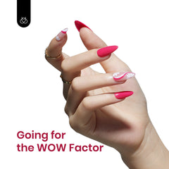 Beetles painted nails being worn demonstrating salon-quality finish