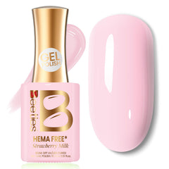 Beetles Gel Polish front bottle showing milky pink shade and clear labeling for easy selection