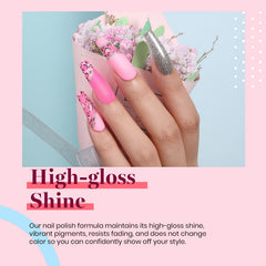 Beetles polish applied on manicured nails cured under LED lamp, durable look