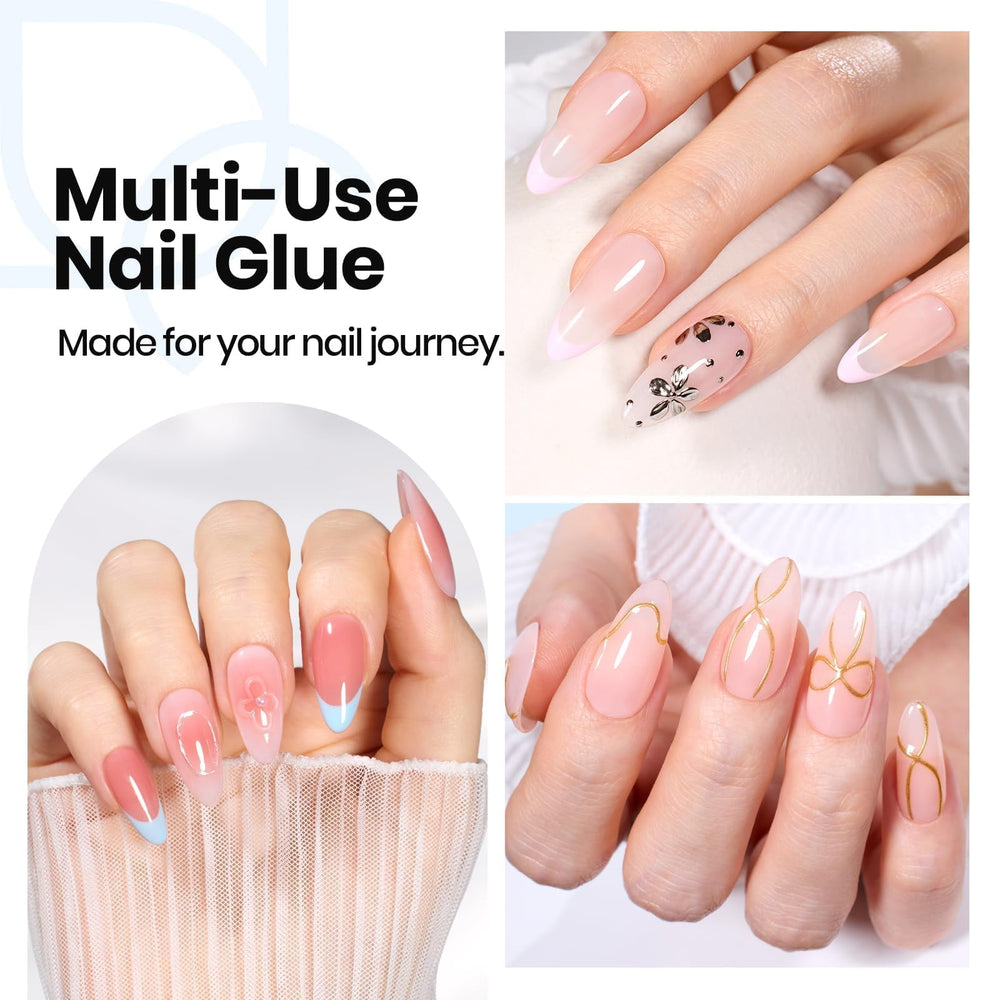 Beetles Gel Polish bonding clear press-on nails showing strong adhesion advantage