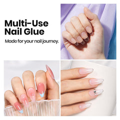 beetles used on clear press-on nails showing seamless, secure fit