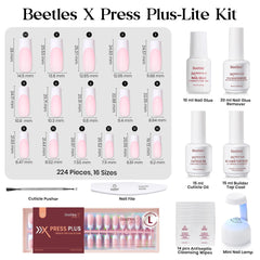 Beetles applied press-on nails on hands showing polished look