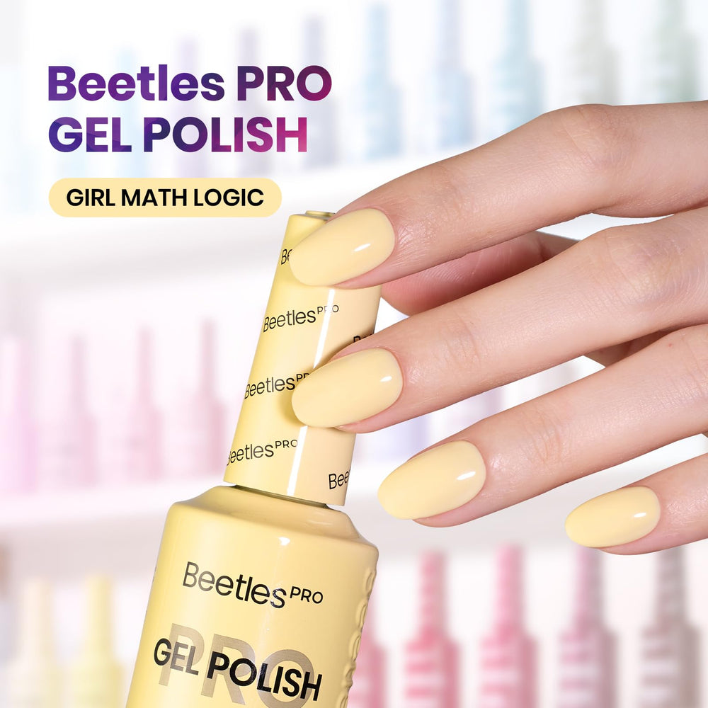 Beetles PRO brush stroke of yellow gel showing smooth, even pigment and easy one-stroke coverage
