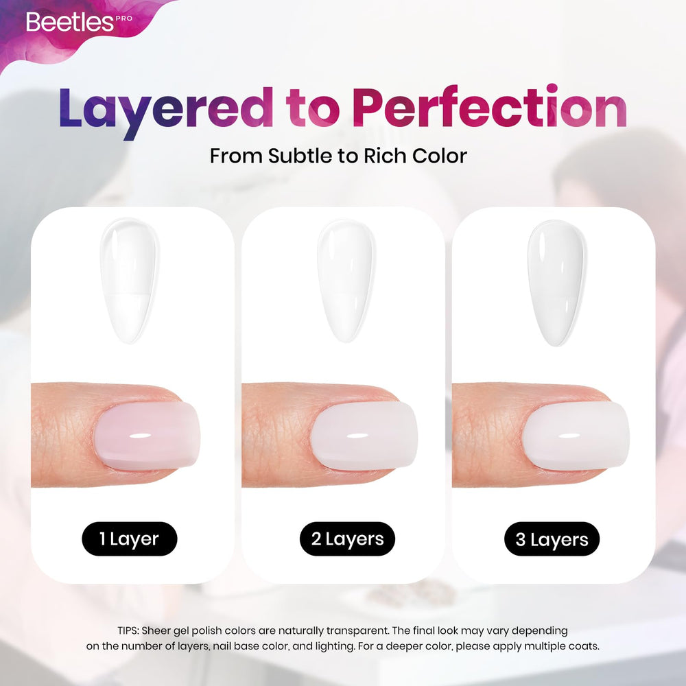 beetles gel polish bottle on salon table with lamp showing professional setup benefit